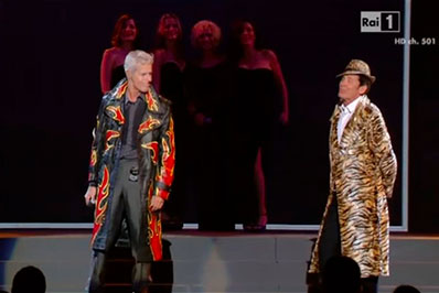 Signorina Grandi Firme, noleggio abiti - Capitani coraggiosi con Claudio Baglioni e Gianni Morandi